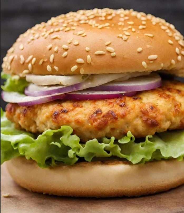 Chicken Kabab Burger With Fries