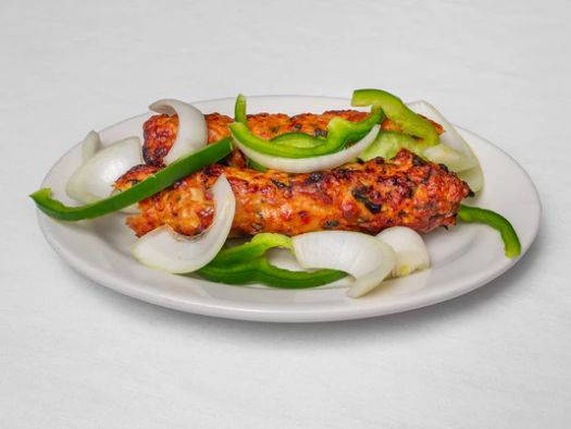 Chicken barbeque in white plate