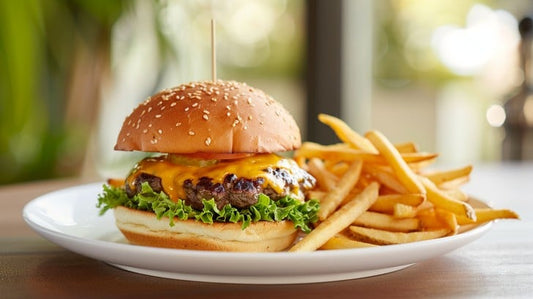 Beef Kabab Burger With Fries